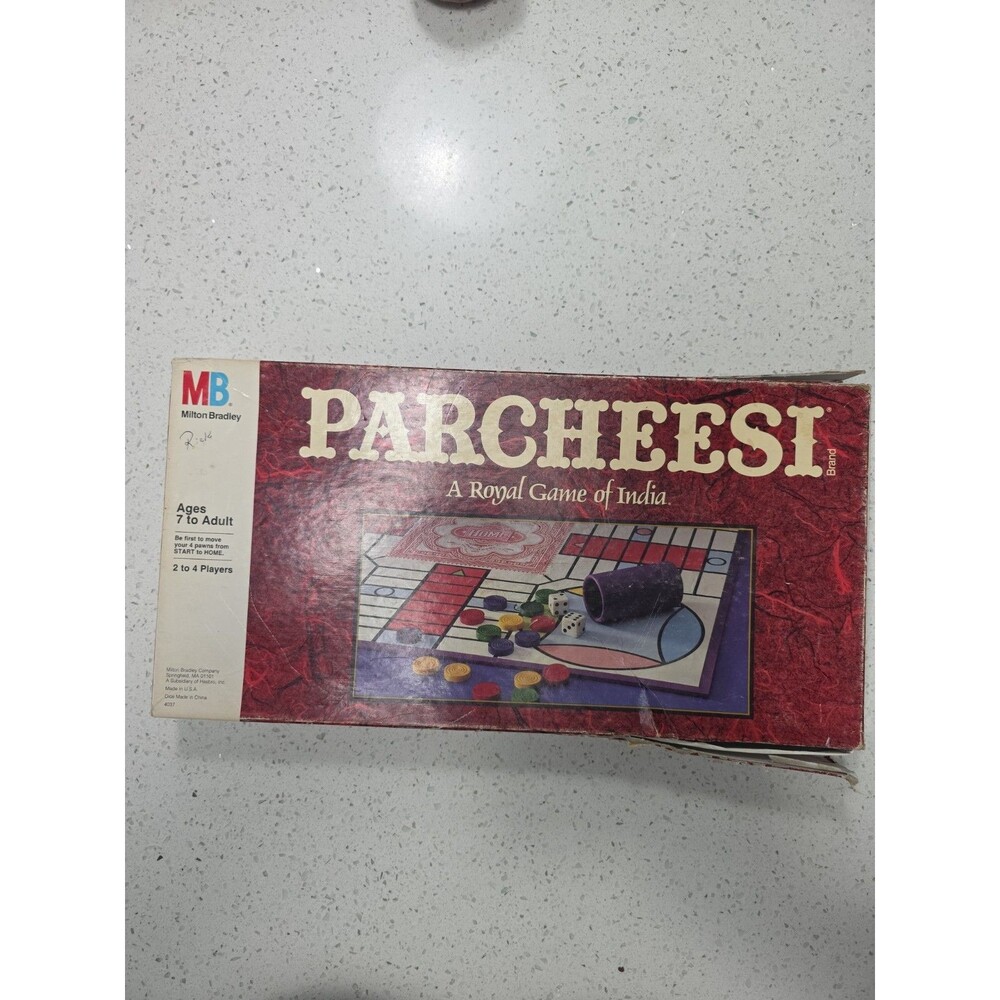 Milton Bradley Parcheesi Board Game 2-4 Players missing 3 pawns (4037)